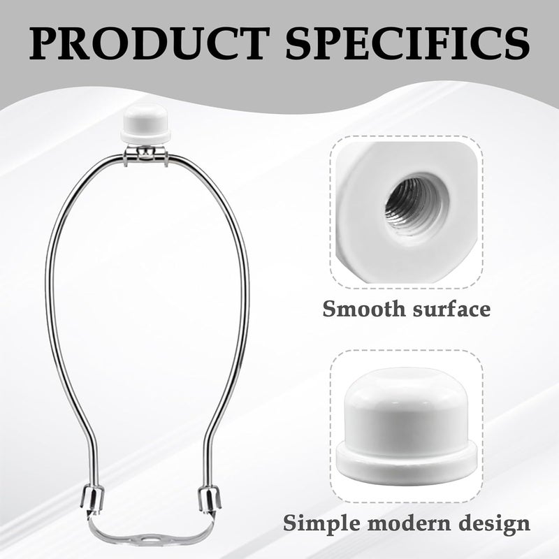 MARRTEUM 1/2 Inch Tall Lamp Finial Tapped 1/4-27 Knob Lamp Accessories for Lamp Shade Holder Harp Tops, White, 2PCS - Image 3